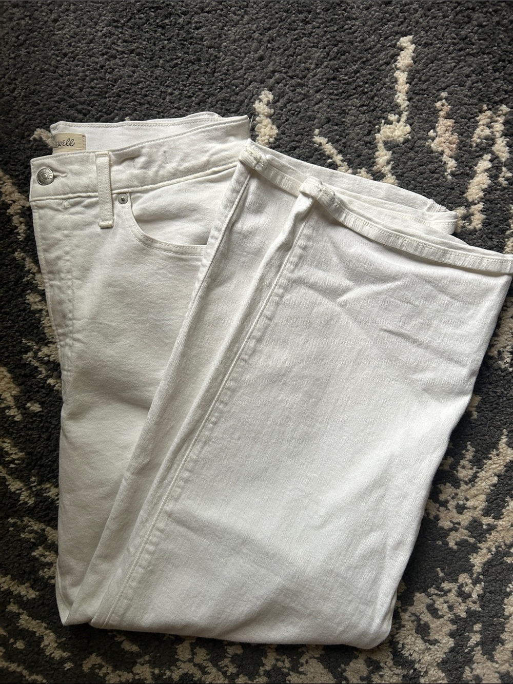 Madewell The Perfect Vintage Wide Leg Crop Jean- White size 29